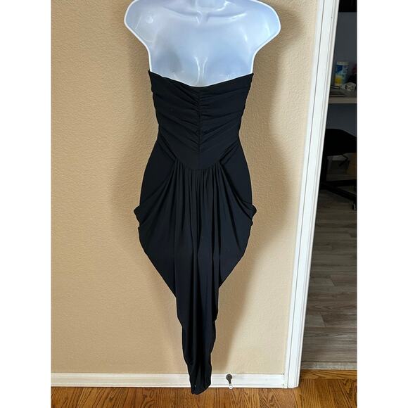 Diane von Furstenberg Black Halter Stretch Jersey Knit 6 Jumpsuit MSRP $398 - Picture 4 of 10